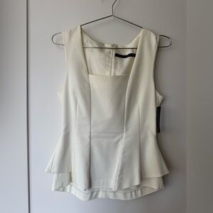 Zara White Sleeveless Top